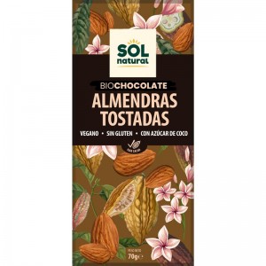 Tableta chocolate y almendras tostadas bio 70g Sol Natural