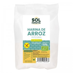 Harina de arroz integral sin gluten bio 500g Sol Natural