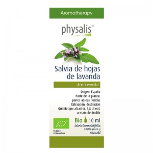 Aceite esencial de salvia de hojas de lavanda bio 10ml Physalis Aceite esencial de salvia de hojas de lavanda bio 10ml Physalis
