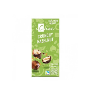 Chocolate vegano con avellanas crunchy hazelnut Bio 80g Ichoc