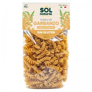 Fusilli de garbanzo bio sin gluten 250g Sol Natural