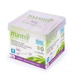 Bastoncillos de algodon para bebe bio 56ud Masmi