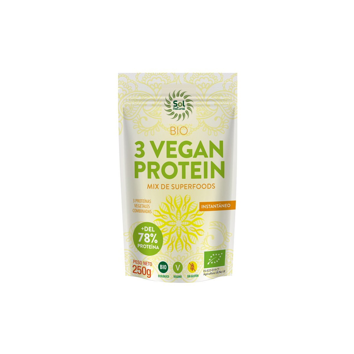3 Vegan Proteina Bio 250g Sol Natural