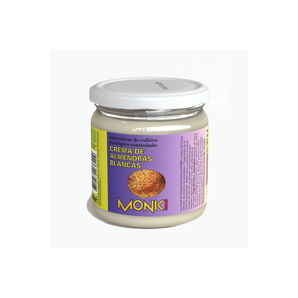 Crema de almendras blancas BIO · 330 g — Monki