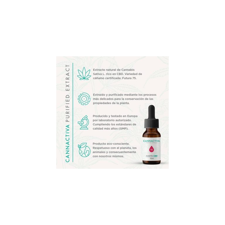 Aceite Purificado CBD Cannabidiol 10% 10ml Cannactiva
