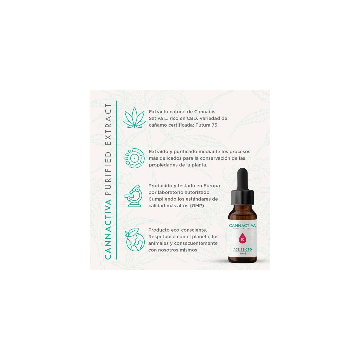 Aceite Purificado CBD Cannabidiol 10% 10ml Cannactiva