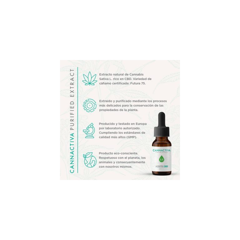 Aceite CBD Cannabidiol 2.5% 10ml Cannactiva