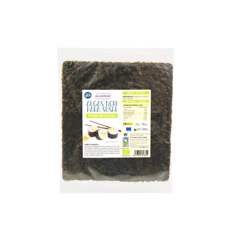 Alga nori para sushi Bio 10x25g Algamar
