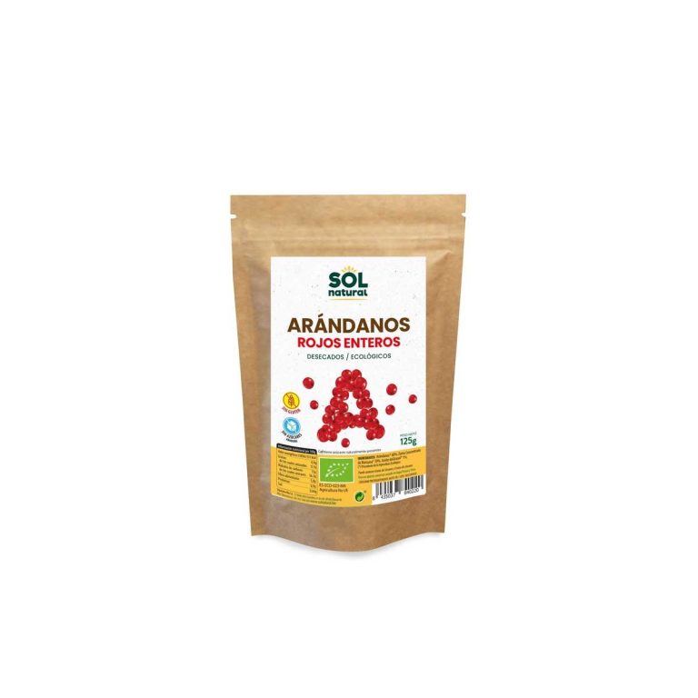 Arandanos rojos sin azucar bio 125g Sol Natural