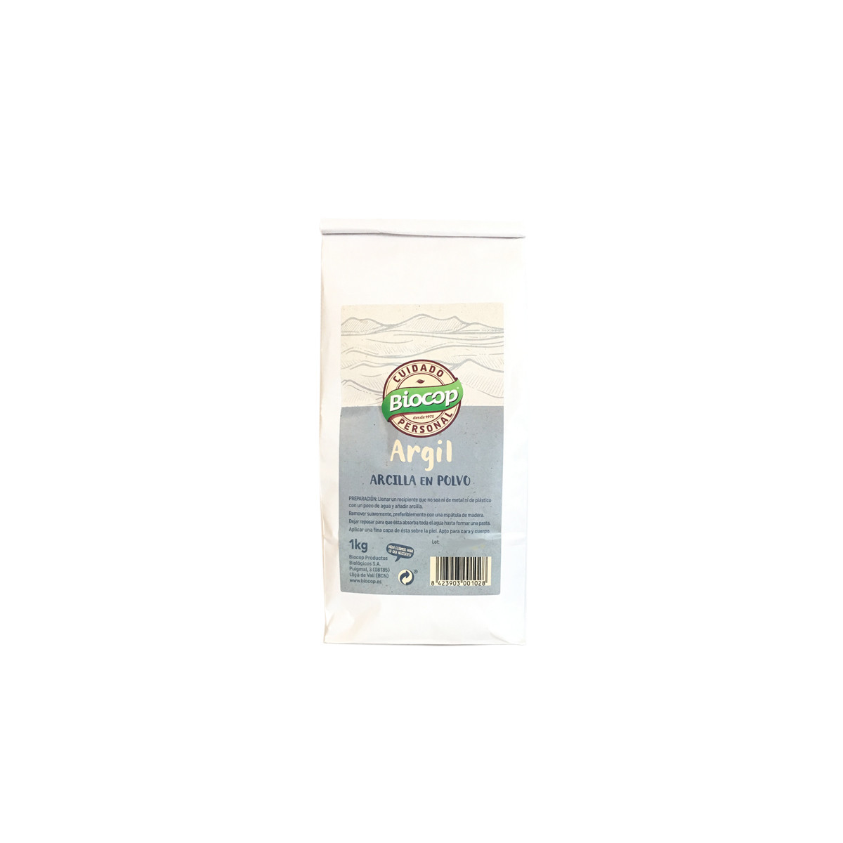 Arcilla blanca argil 1kg Biocop