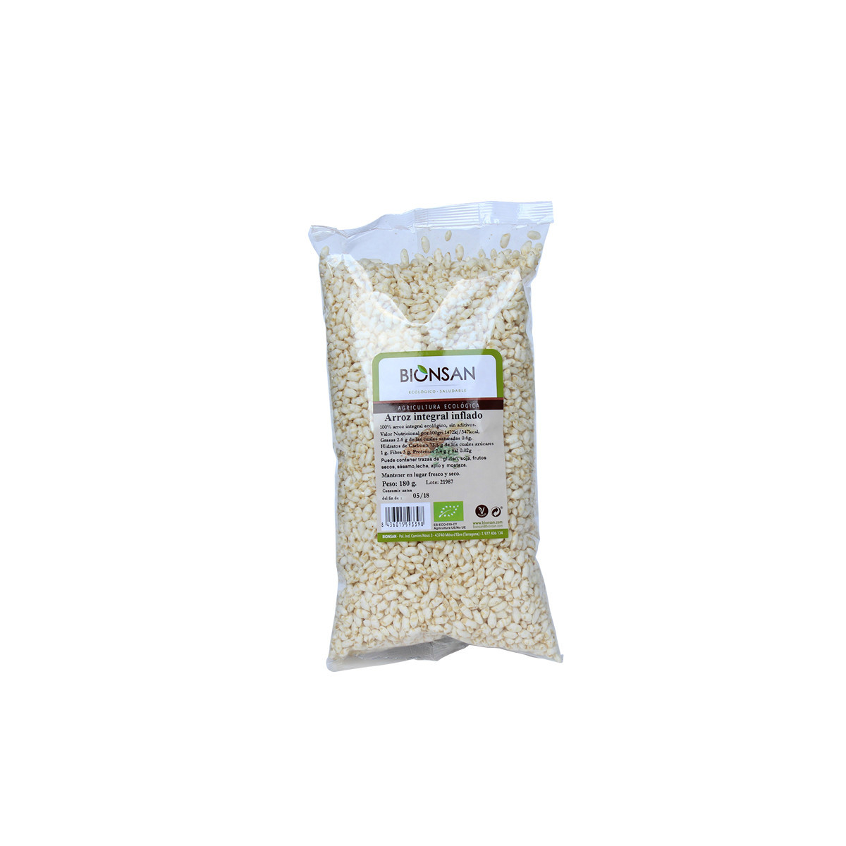 Arroz Integral Inflado Bio 180g Bionsan