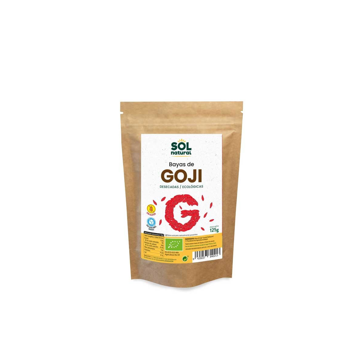 Bayas de goji bio 125g Sol Natural