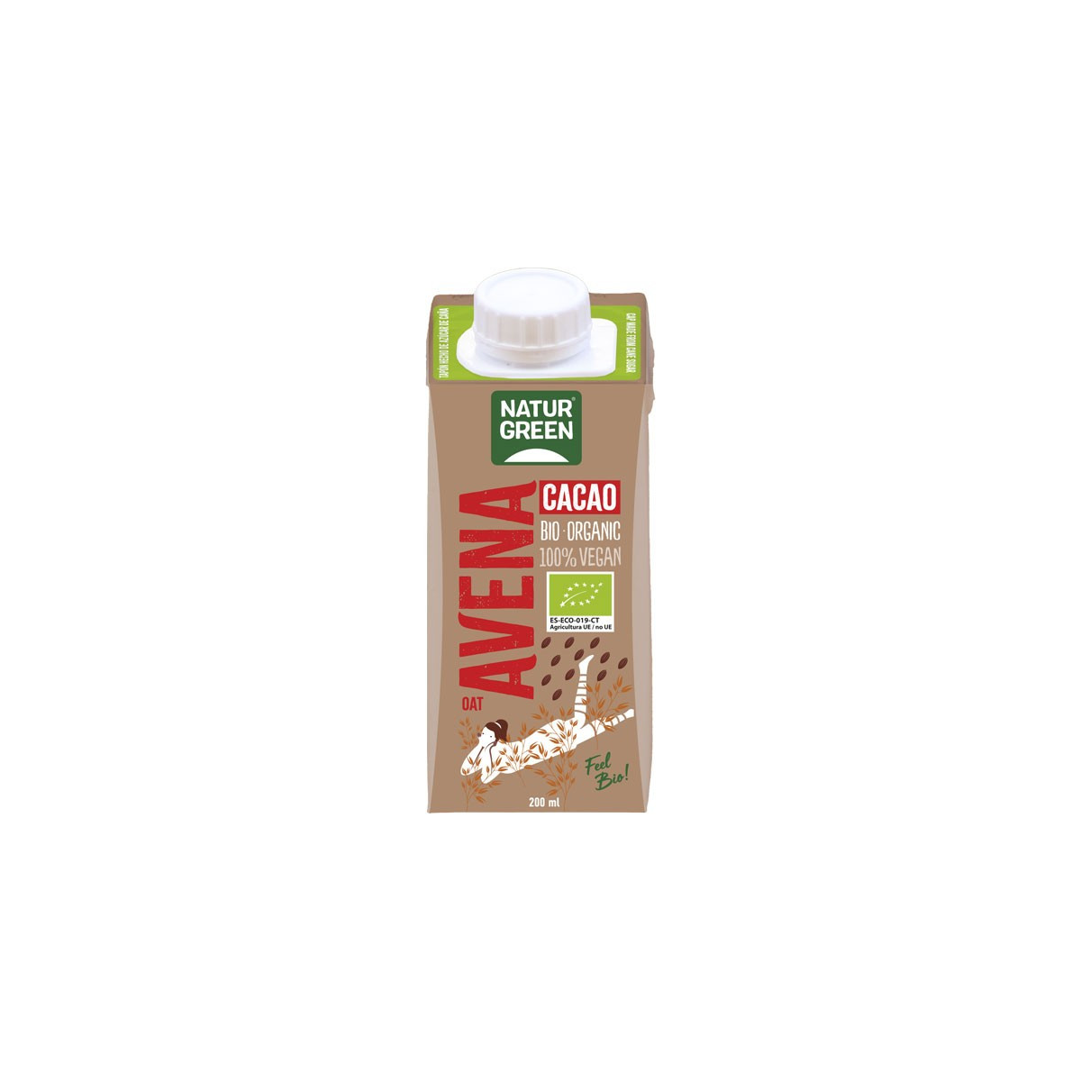 Bebida de avena con cacao y calcio bio 200ml Naturgreen