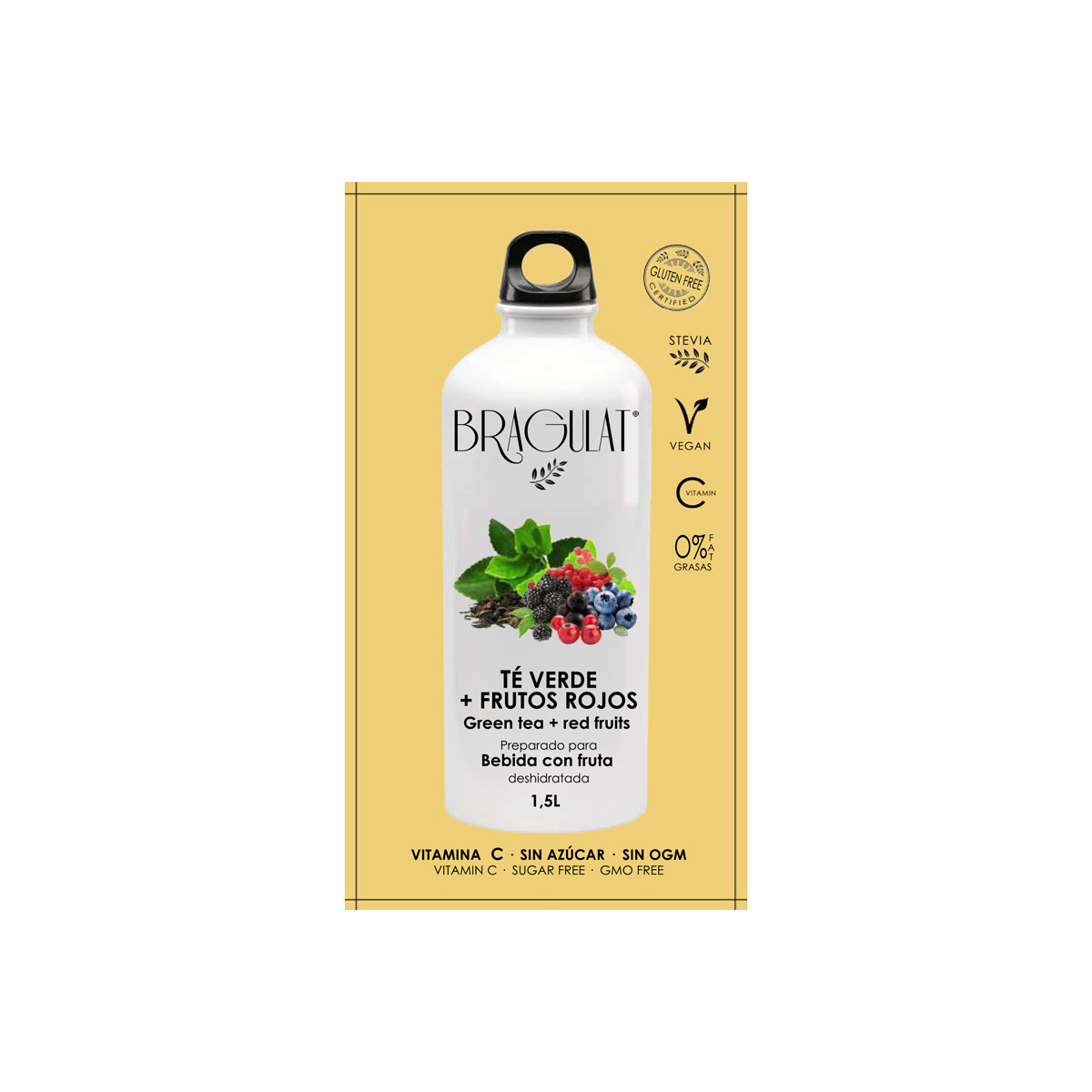 Bebida Soluble Te verde + Frutos Rojos 15x9g Bragulat
