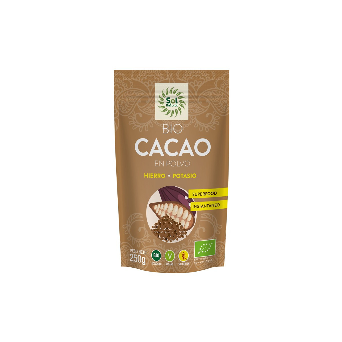 Cacao en polvo crudo raw bio 250g Sol Natural