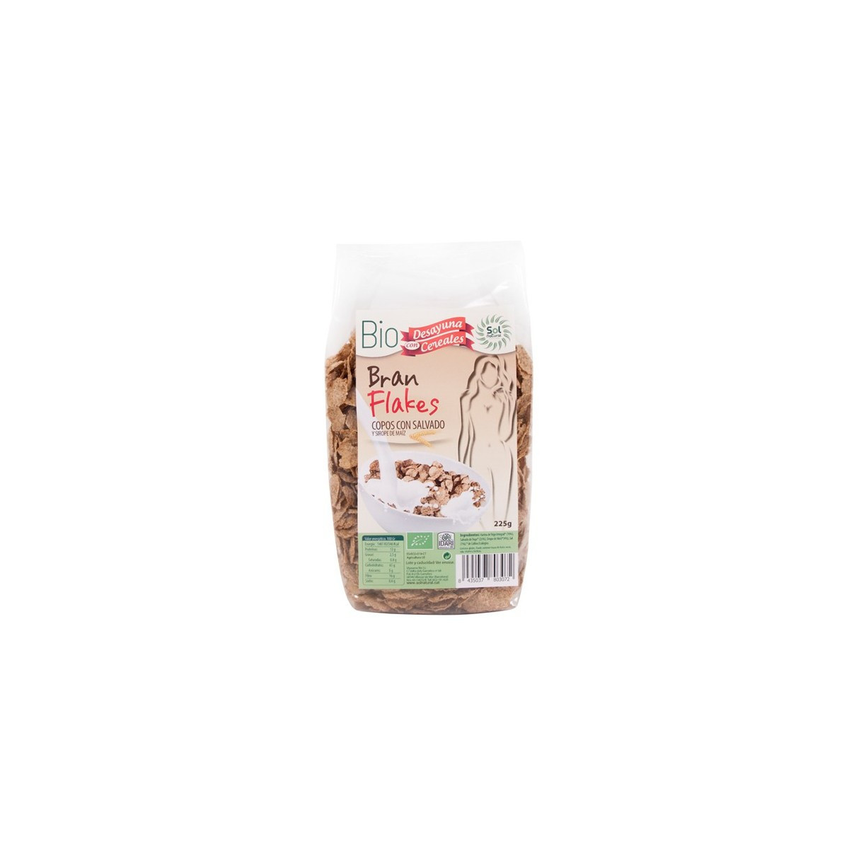 Cereales bran flakes con salvado bio 225 g Sol Natural