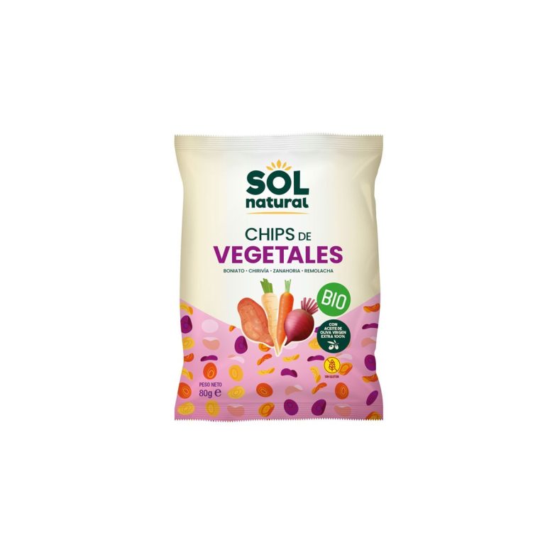 Chips de vegetales con aceite oliva bio 80g Sol Natural