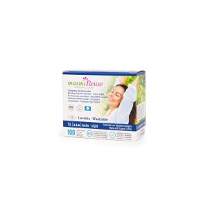 Compresa de tela con alas lavable Noche Bio Masmi