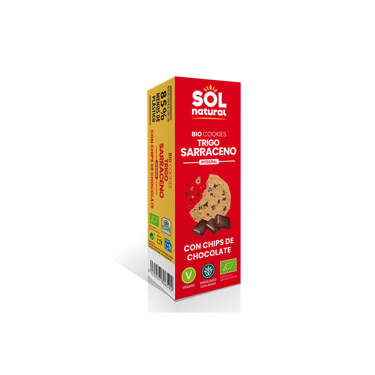 Cookies trigo sarraceno con chips de chocolate bio 170g Sol Natural