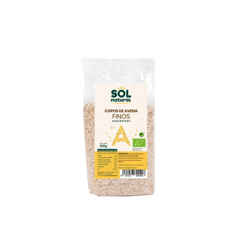 Copos de avena finos bio 500g Sol Natural