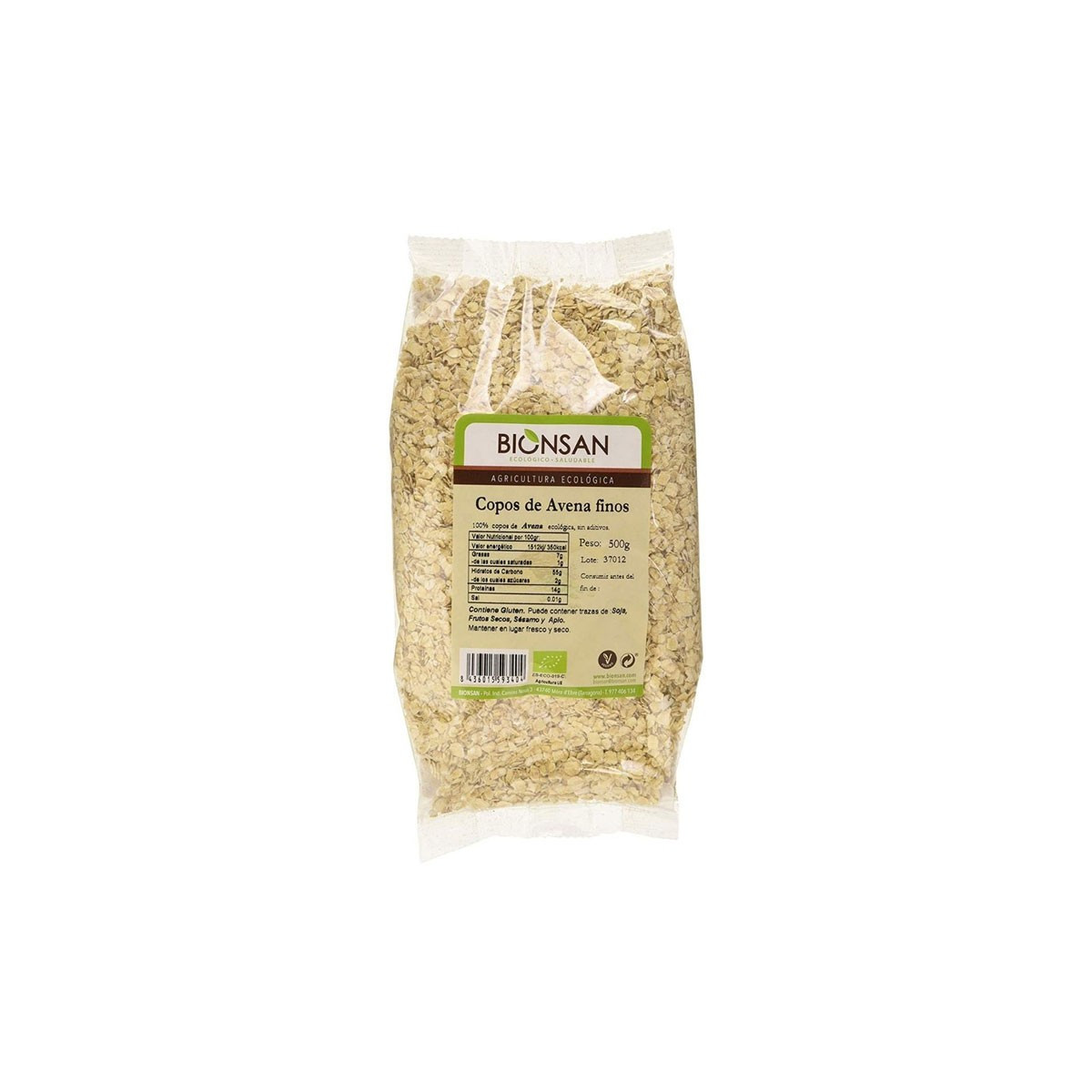Copos de avena Finos bio 500g Bionsan
