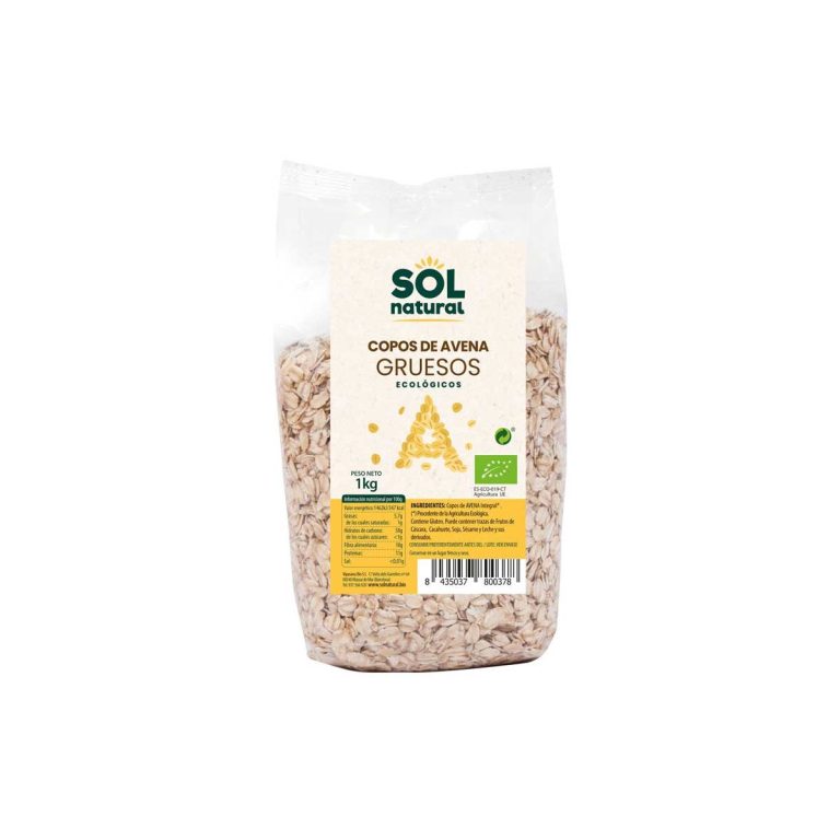 Copos de avena gruesos bio 1kg Sol Natural