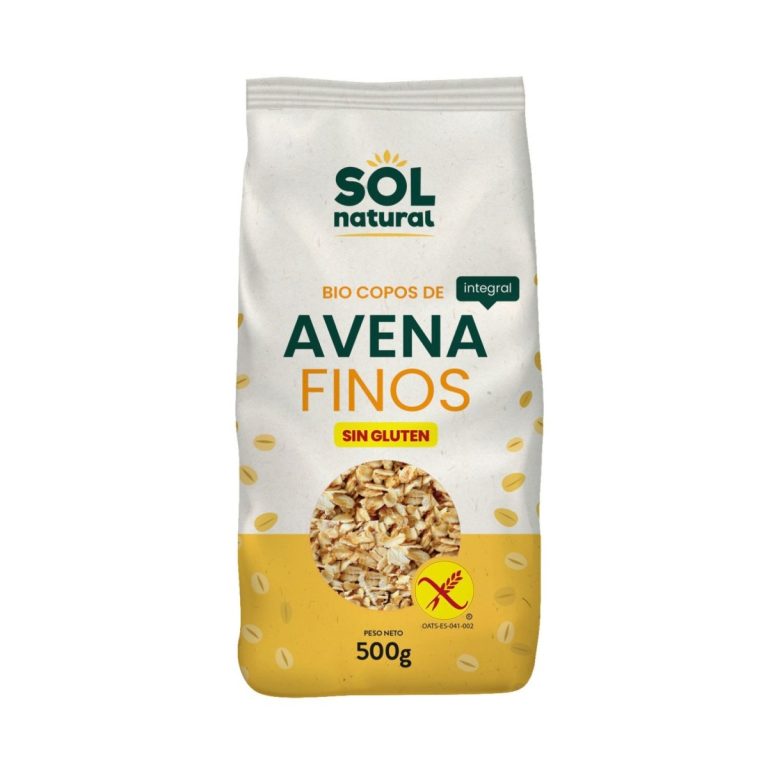 Copos de avena finos sin gluten bio 500g Sol Natural