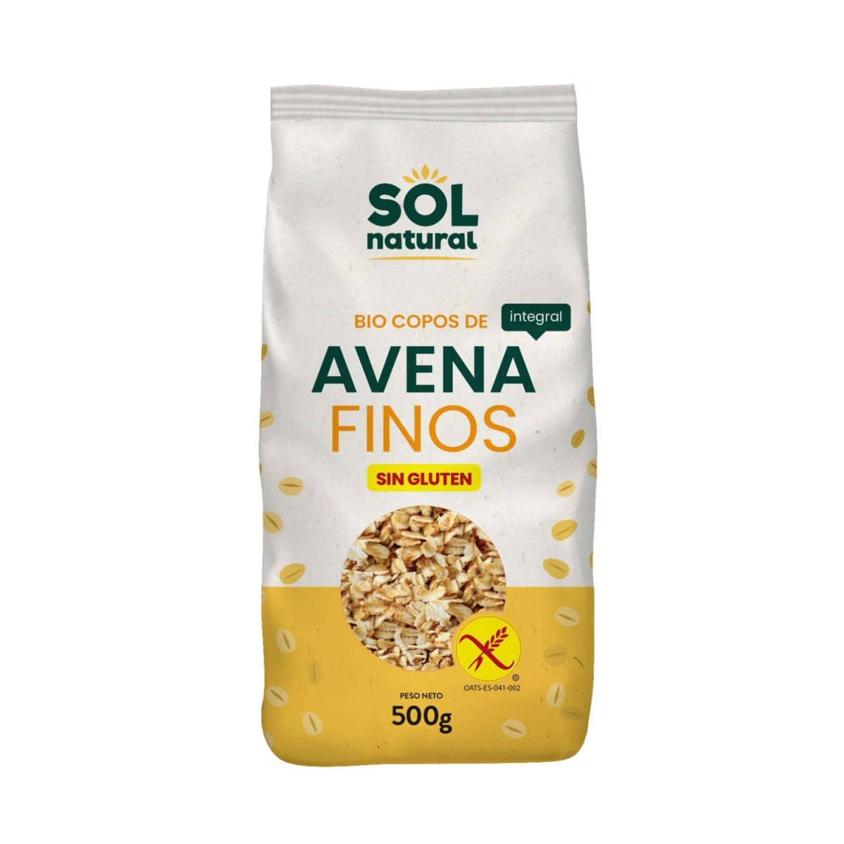 Copos de avena finos sin gluten bio 500g Sol Natural