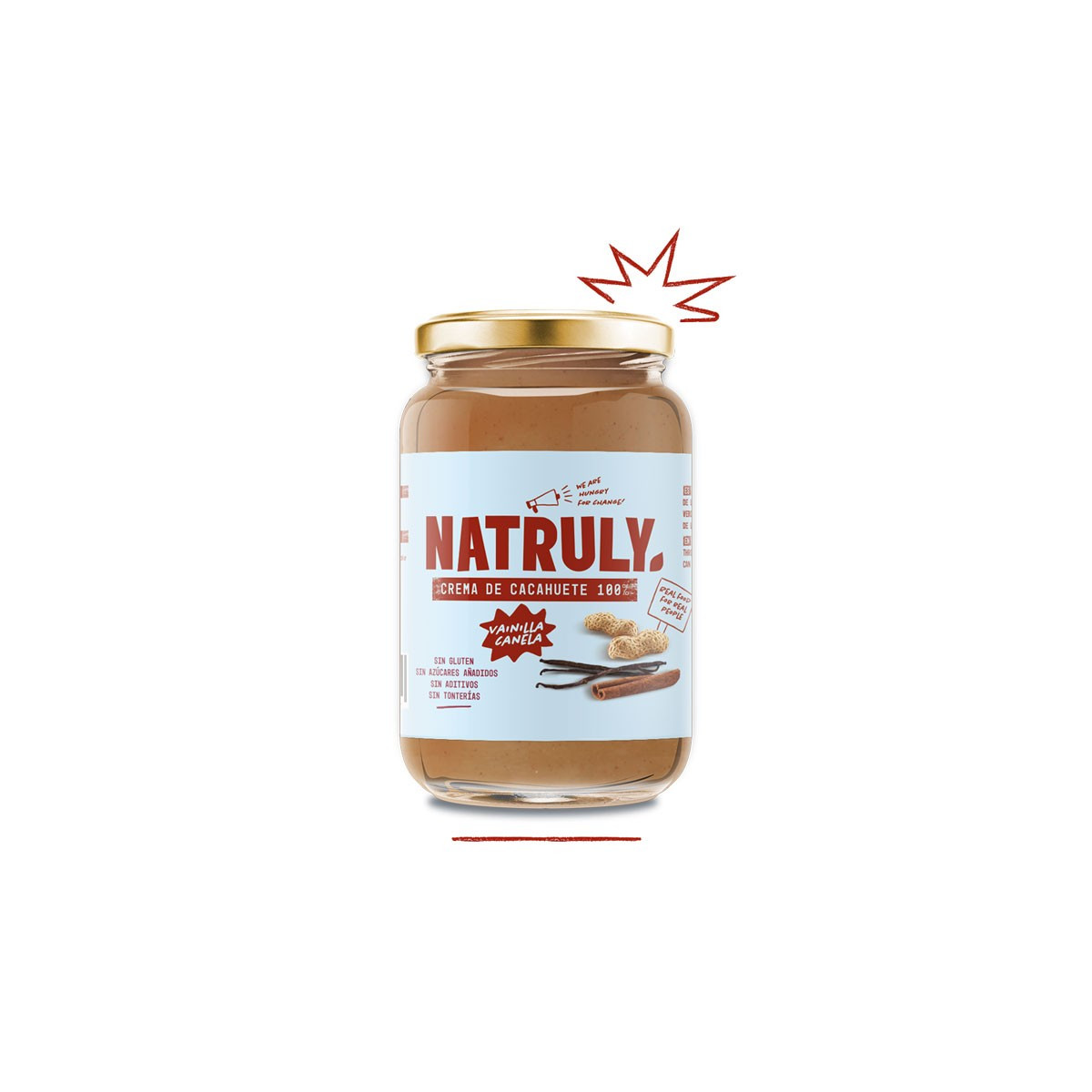 Crema de cacahuete vainilla y canela 500g Natruly