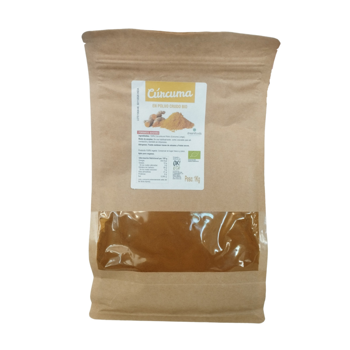 Curcuma polvo Bio 1kg Dream foods