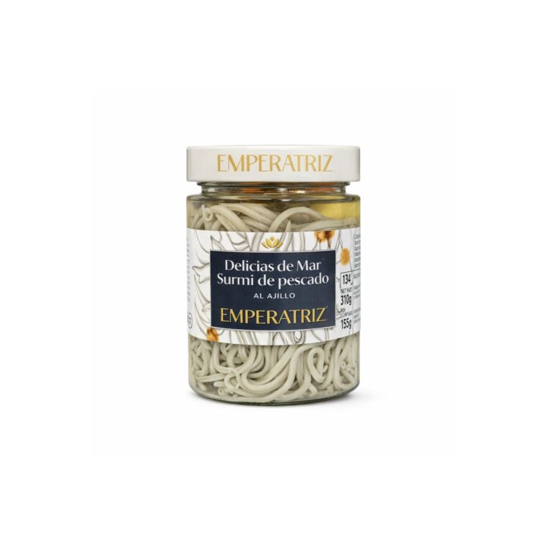 Delicias de mar Surimi de pescado al ajillo 314ml Emperatriz