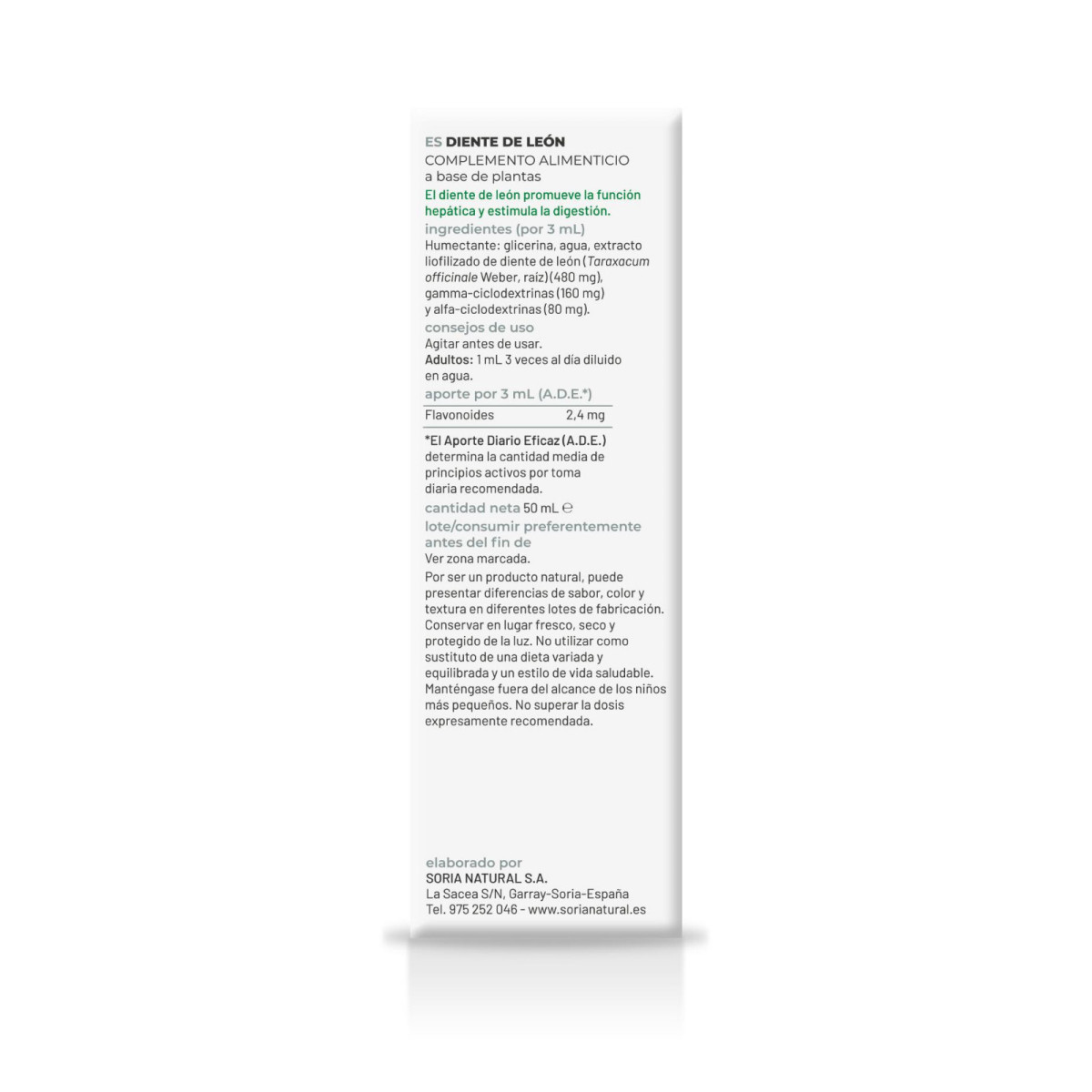 Extracto de Diente de Leon S.XXI 50ml Soria Natural