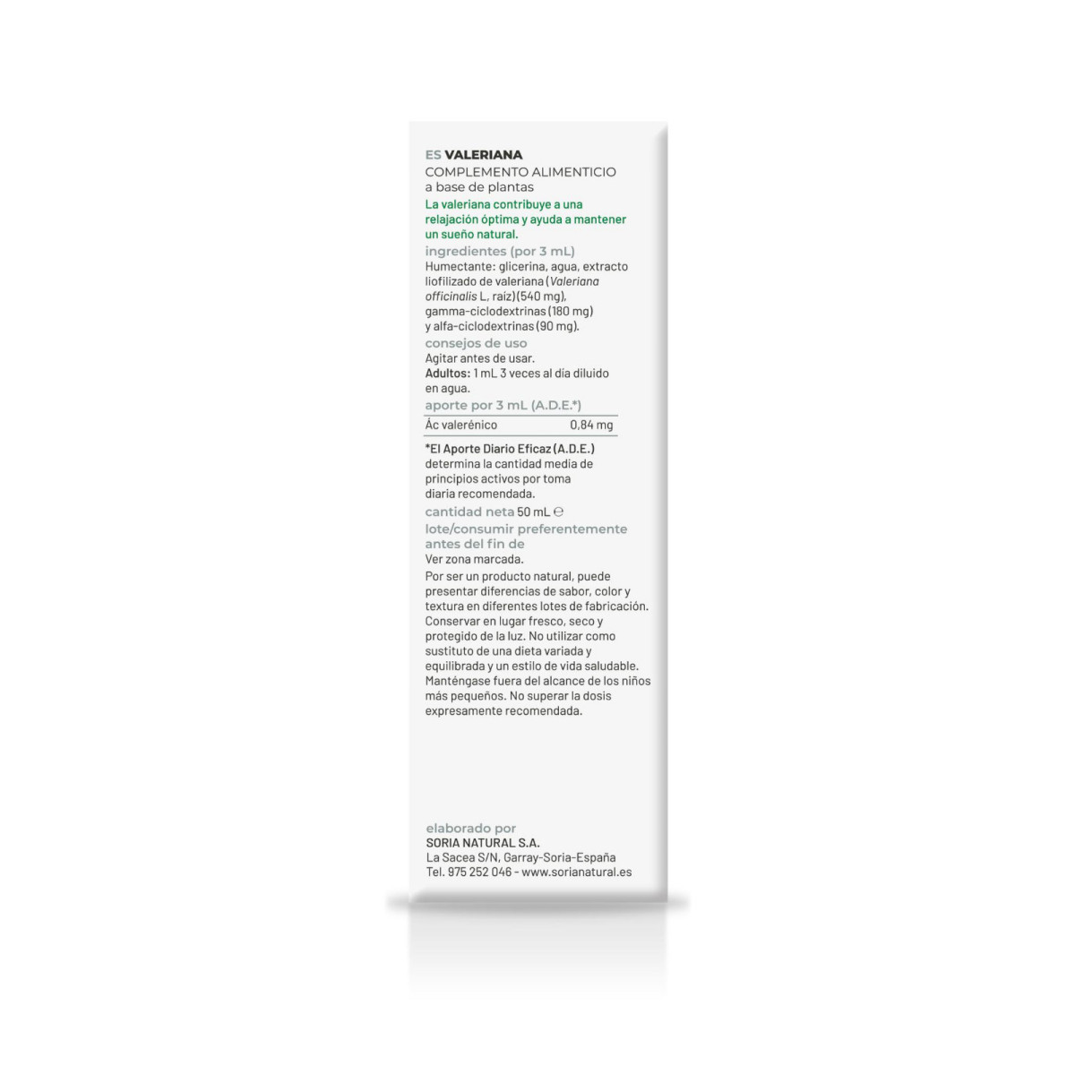 Extracto de Valeriana S.XXI 50ml Soria Natural
