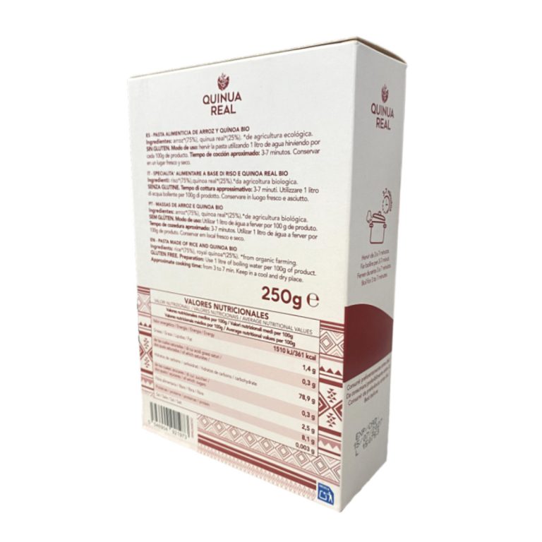 Fideos de quinoa real y arroz Bio 250g Quinua Real