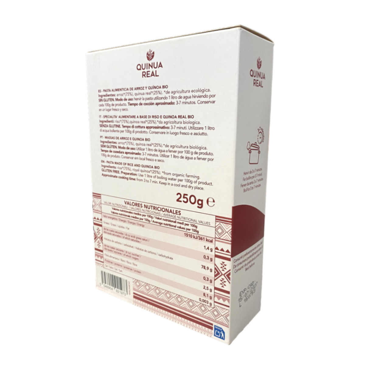 Fideos de quinoa real y arroz Bio 250g Quinua Real