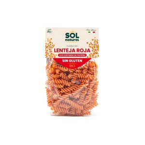 Fusilli de lenteja roja bio 250g Sol Natural
