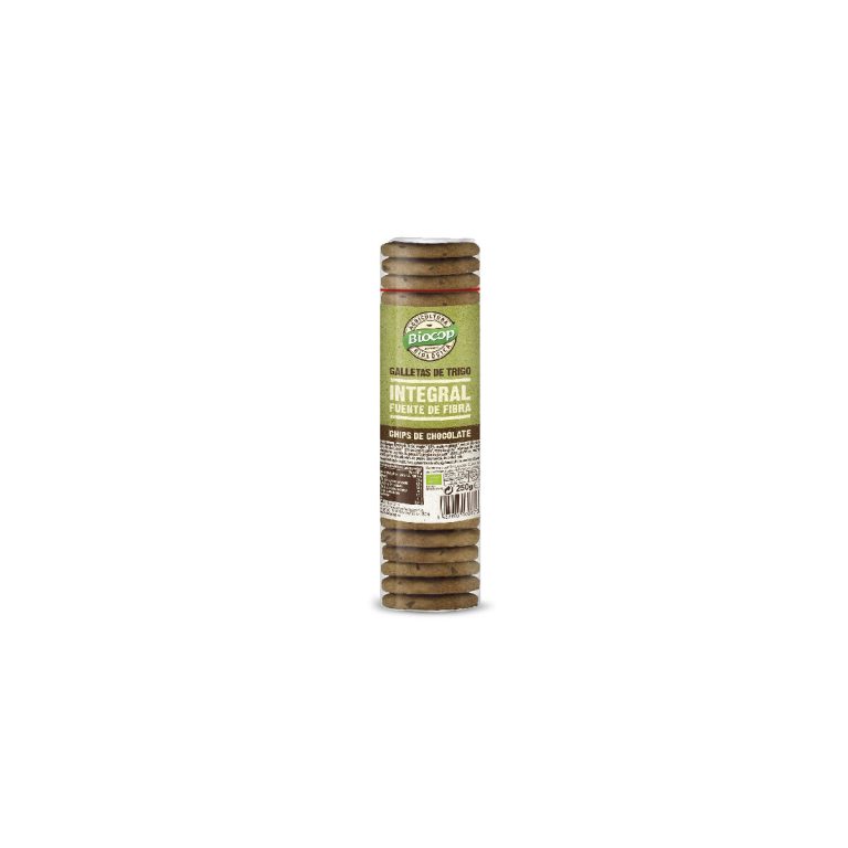 Galletas trigo integral con chips de chocolate Bio 250g Biocop