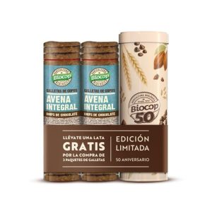 Galletas copos de avena integral choco Bio + lata aniversario 2x250g Biocop