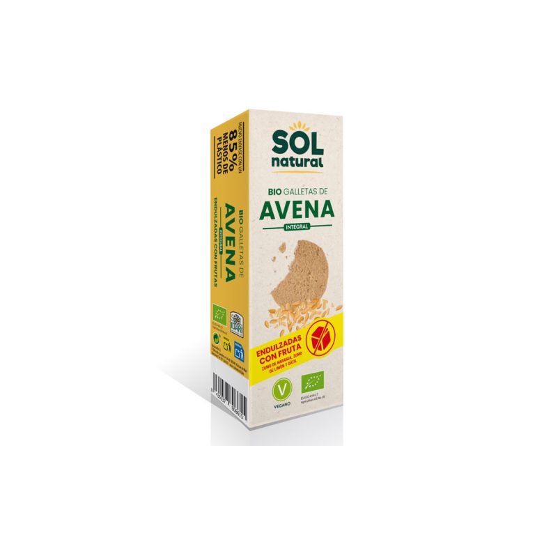 Galletas de avena endulzadas con frutas bio 175g Sol natural