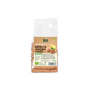 Galletas de espelta con jengibre y nueces bio 175g Sol Natural