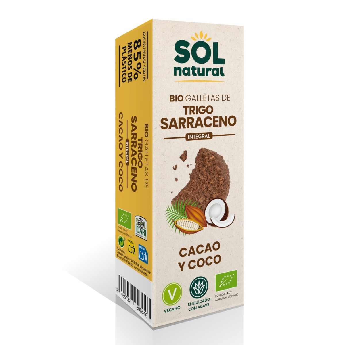 Galletas sarraceno coco cacao bio 175g Sol Natural