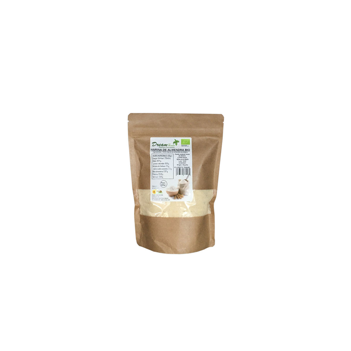 Harina de Almendra sin gluten Bio 400g Dream Food