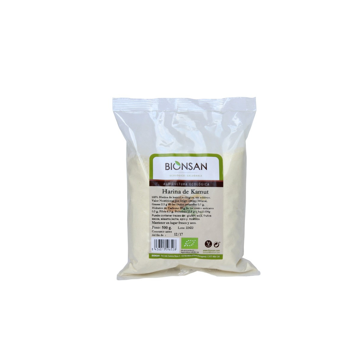 Harina de Kamut integra (Trigo khorasan) Bio 500g Bionsan