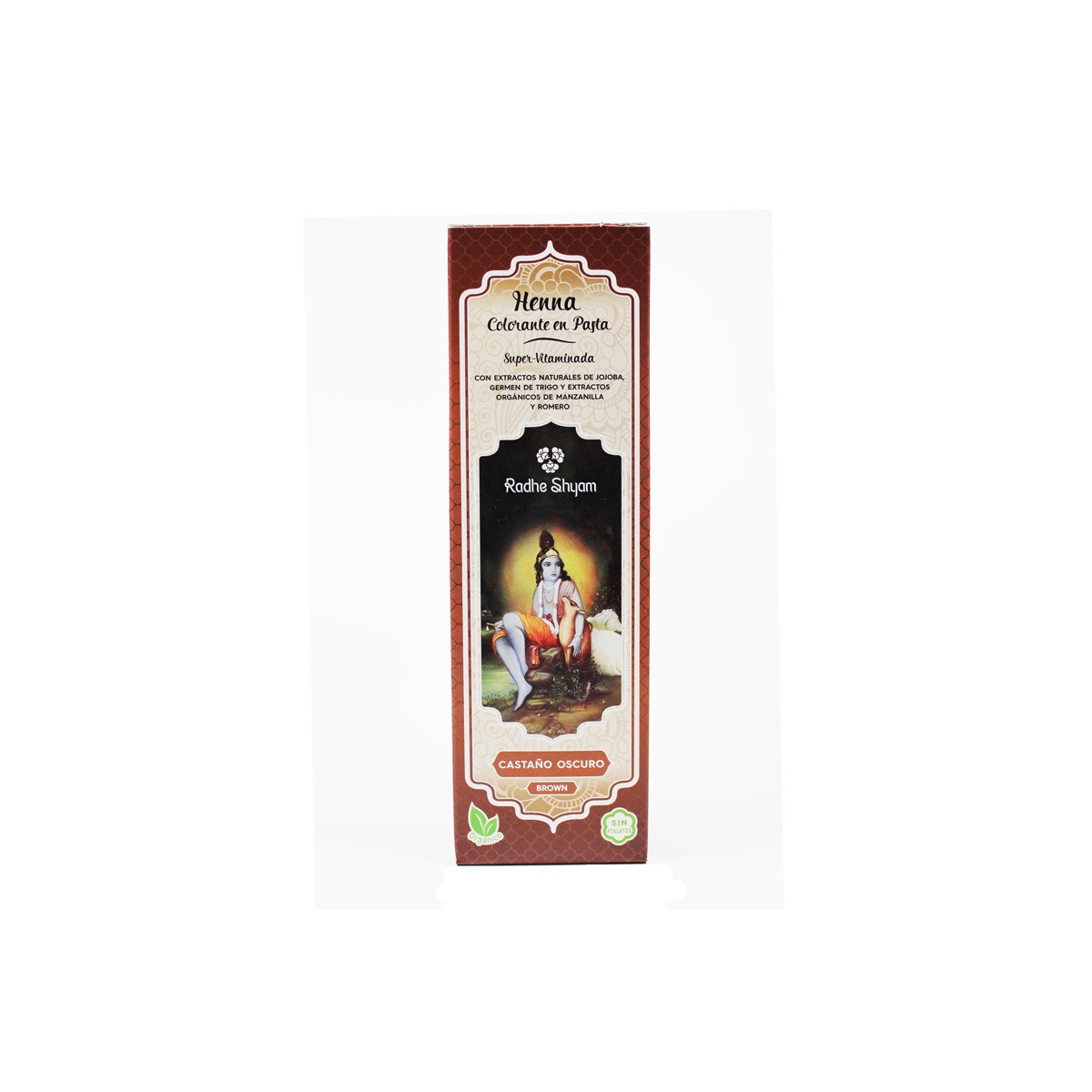 Henna castaño oscuro pasta 200g Radhe Shyam