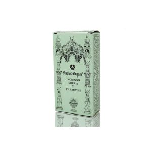 Incienso Mirra 50g y Carbones 10u Radhe Shyam