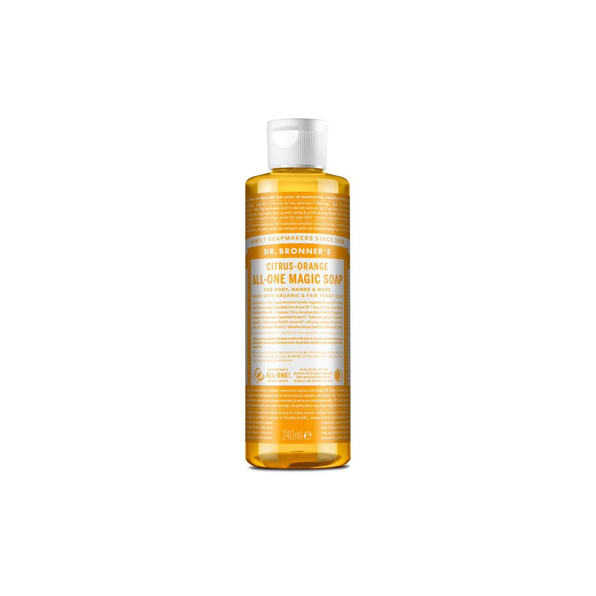 Jabon liquido citricos naranja bio 240ml Dr. Bronner's