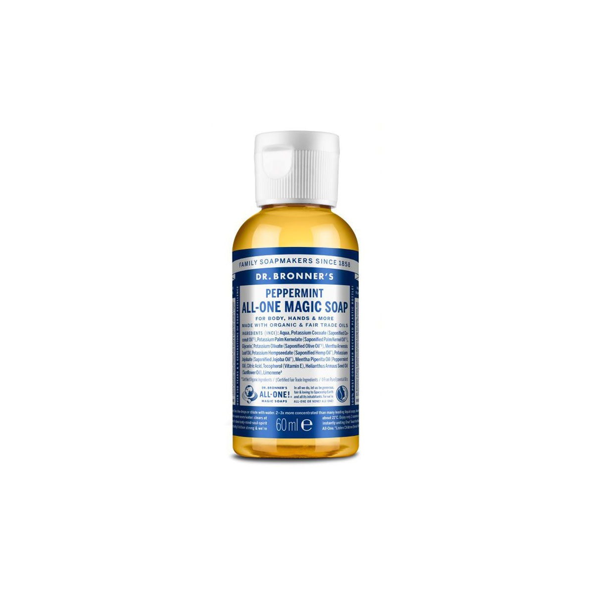 Jabon liquido menta bio 60ml Dr. Bronner's