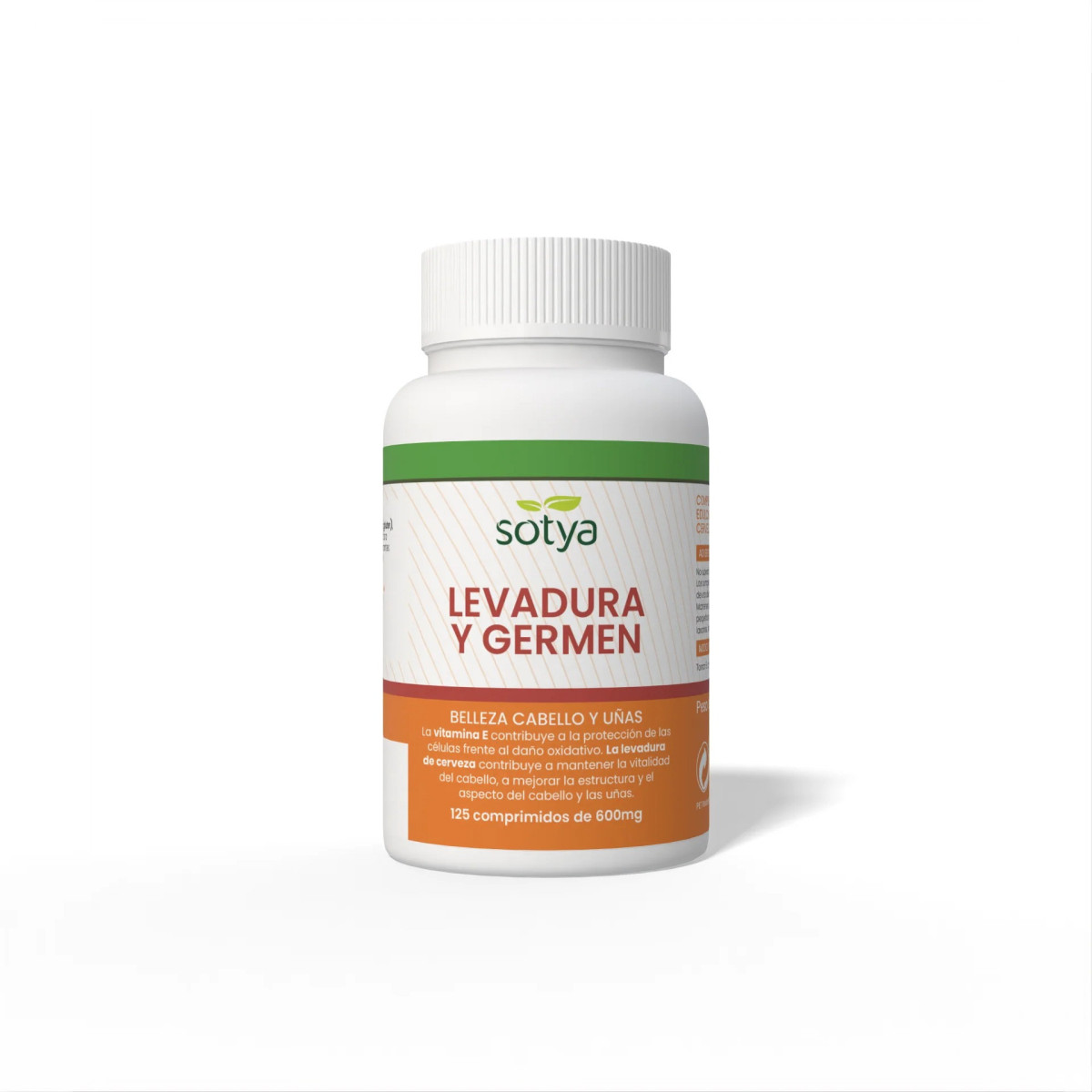 Levadura de cerveza y germen de trigo 600 mg 125 comprimidos Sotya