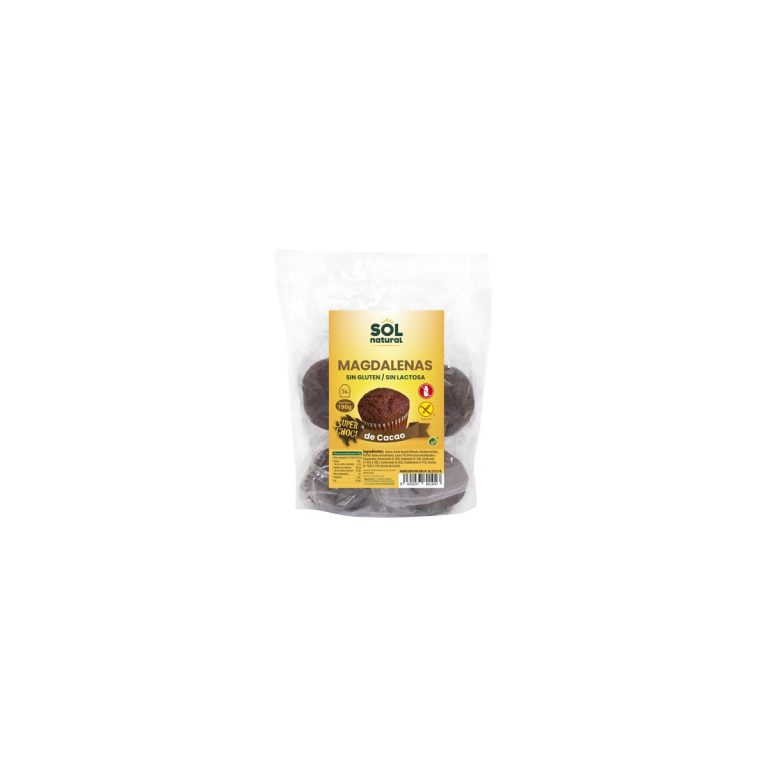 Magdalenas sin gluten super-choco 5 u 190g Sol Natural