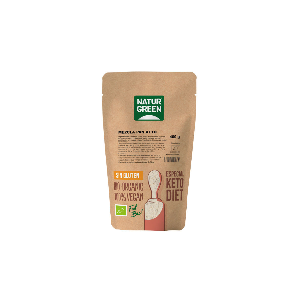 Mezcla de Pan Keto Bio 400g Naturgreen